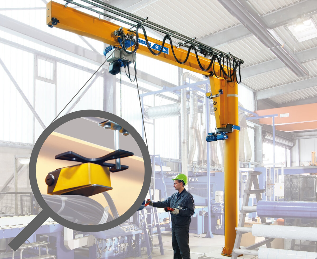 Motion stops for ABUS jib cranes